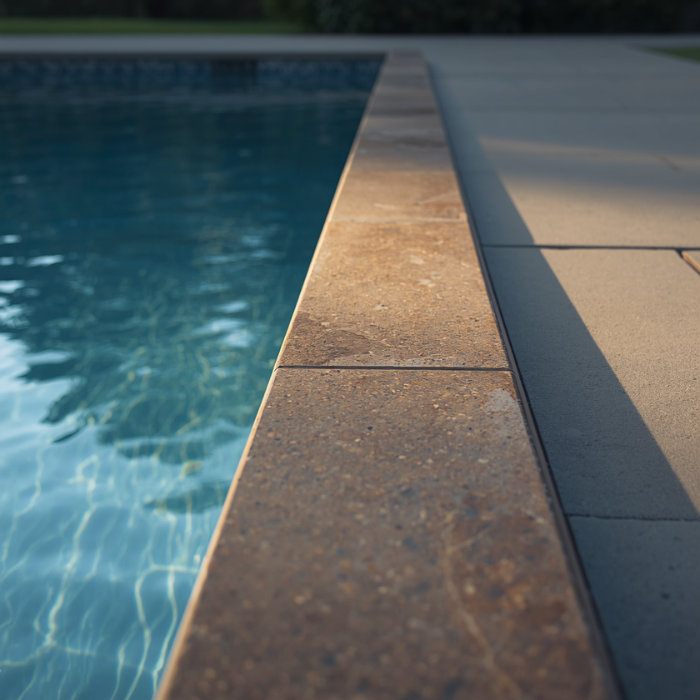 Margelle piscine — chantier de carrelage à La Londe-les-Maures